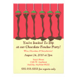 Invitation de partie de fondue de fraise et de cho
