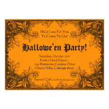 Invitation de partie de Halloween - rouleaux éléga