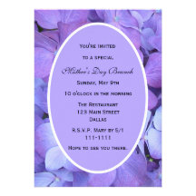 Invitation de partie de jour de mères -- Hortensia