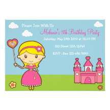 Invitation de partie de la princesse 5x7