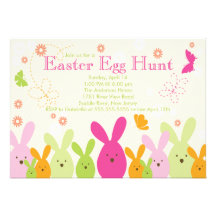 Invitation de partie de Pâques de chasse à oeufs d