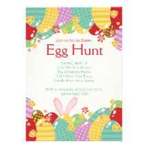 Invitation de partie de Pâques de chasse à oeufs d