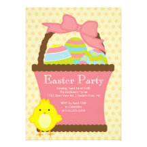 Invitation de partie de Pâques de poussin de panie