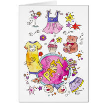 Invitation de partie de pyjama cartes