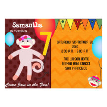 Invitation de partie de singe pour la fille