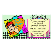 Invitation de partie de thème de régression cartes de vœux avec photo