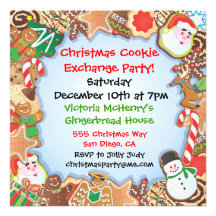 Invitation de partie d'échange de biscuit de Noël