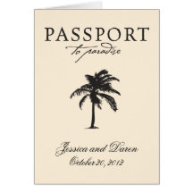 Invitation de passeport de mariage vers le Mexique Carte De Vœux