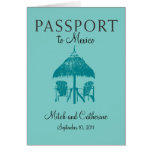 Invitation de passeport de mariage vers le Mexique Carte De Vœux