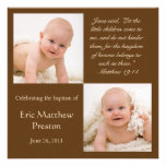 Invitation de photo de baptême avec le vers de bib