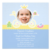 Invitation de photo de chariot de fête d'anniversa