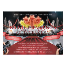 Invitation de Quinceañera de tapis rouge