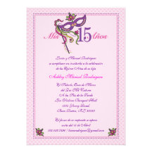 Invitation de Quinceañera du masque 15