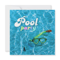 Invitation de réception au bord de la piscine