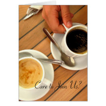Invitation de temps de café cartes de vœux