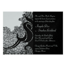 Invitation de tribal et de remous noir et argentée