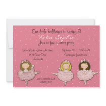 Invitation de trois petite ballerines
