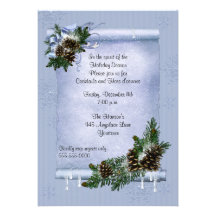 Invitation de vacances de cône de pin d'hiver
