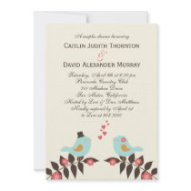 Invitation de wedding shower d'oiseaux d'amour