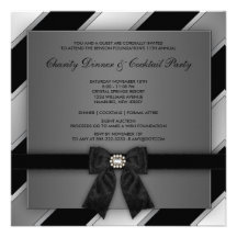 Invitation d'entreprise de noir de partie d'argent