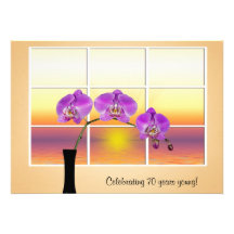 Invitation d'orchidée d'anniversaire