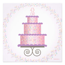 Invitation douce de fête d'anniversaire de gâteau 