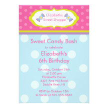 Invitation douce de fête d'anniversaire de sucreri