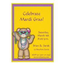 Invitation d'ours de mardi gras