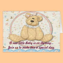 Invitation d'ours de nounours de baby shower cartes