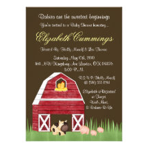 Invitation doux mignon de baby shower d'animaux de