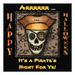 Invitation drôle de partie de Halloween de crâne d