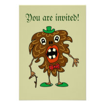 invitation drôle du monstre RSVP de Sapin-cône
