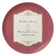 Invitation élégant formel classique d'or et de mar assiette pour soirée