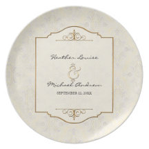 Invitation élégant formel classique d'or et de mar assiettes pour soirée