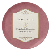Invitation élégant formel classique d'or et de mar assiette