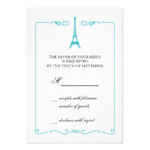 Invitation élégante de carte de Tour Eiffel RSVP