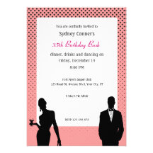 Invitation élégante de noir de fête d'anniversaire