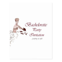 Invitation élégante de partie de bachelorette cartes postales