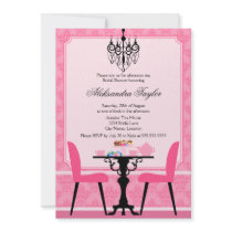 Invitation élégante de thé de damassé et de lustre