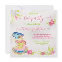 Invitation empilée victorienne de thé de tasses de
