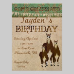 Invitation en bronze d'anniversaire de lamas invitations