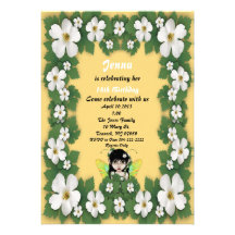 Invitation féerique jaune d'anniversaire