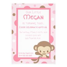 Invitation-Fille de zoo de singe