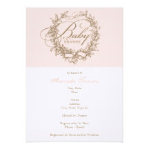 Invitation française de baby shower - rose