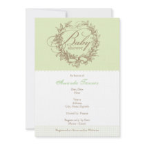 Invitation française de baby shower - vert