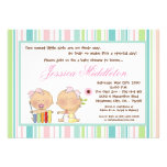 invitation Girly de baby shower de filles JUMELLES