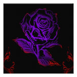 Invitation gothique d'anniversaire de rose de pour