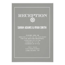 Invitation grise de réception de mariage de flocon