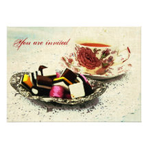 invitation grunge de thé de victorian