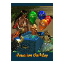 Invitation hawaïen d'anniversaire